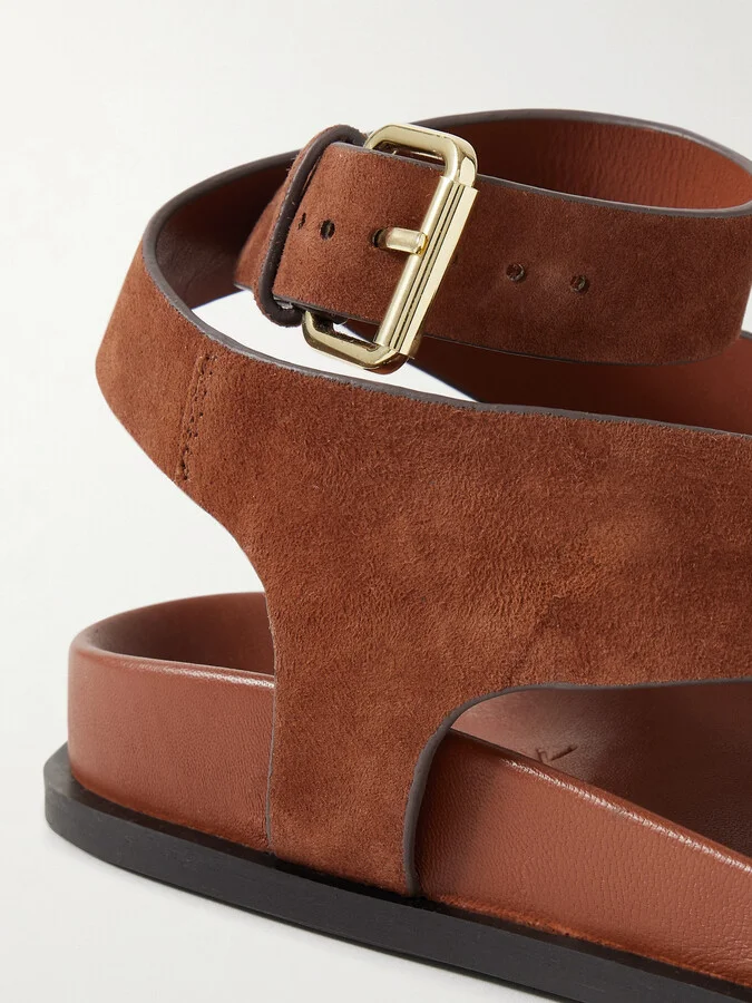A Emery - Jalen Suede And Leather Sandals - Brown - Image 4