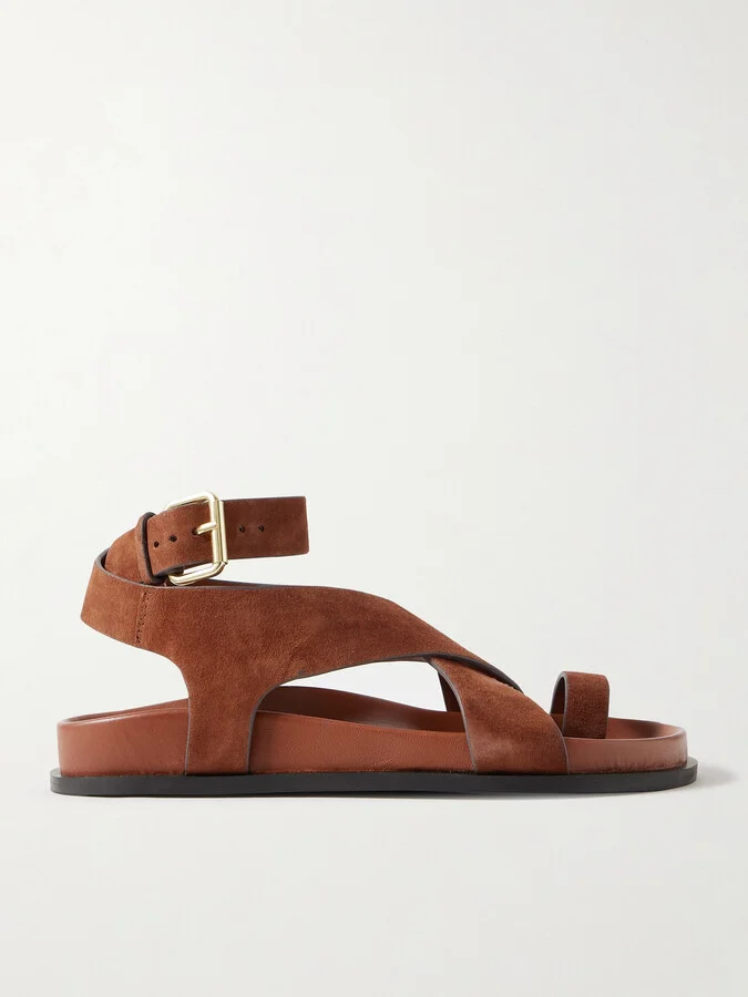 A Emery - Jalen Suede And Leather Sandals - Brown
