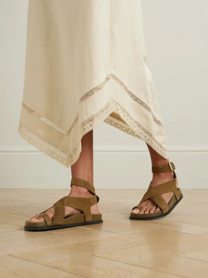 A Emery - Jalen Suede Sandals - Green - Image 2