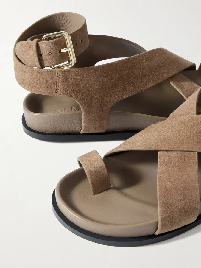 A Emery - Jalen Suede Sandals - Neutrals - Image 4
