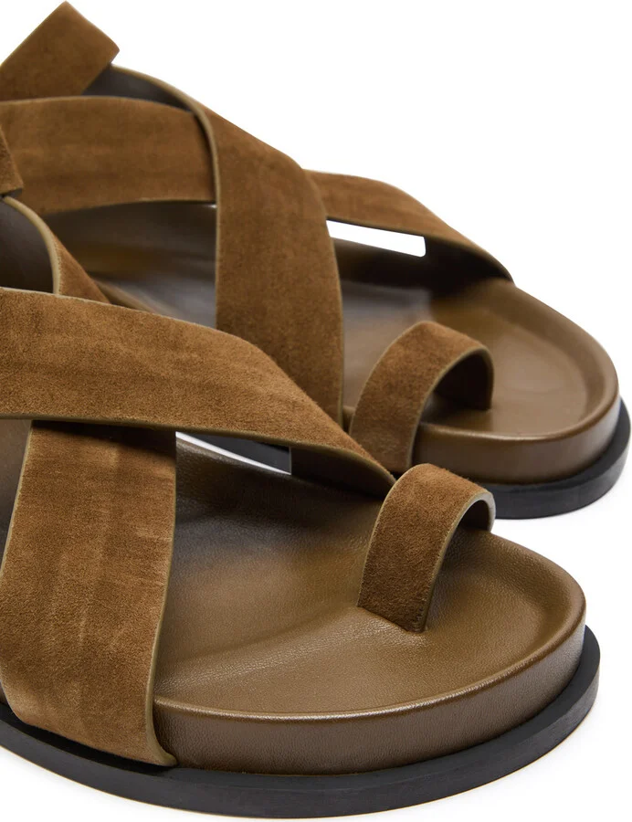 A.emery Jalen Women's Designer Suede Sandals Brown UK3 / EU36 - Image 3