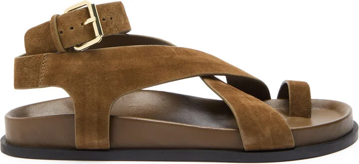 A.emery Jalen Women's Designer Suede Sandals Brown UK3 / EU36