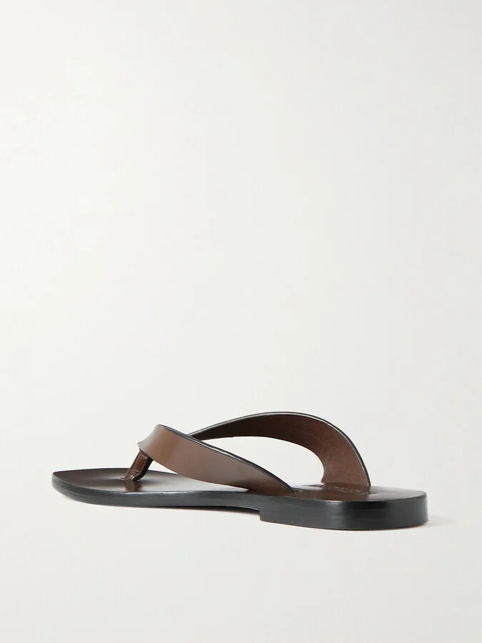 A Emery - Kinto Leather Flip Flops - Brown - Image 3