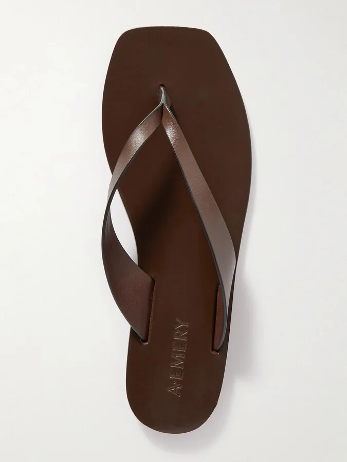 A Emery - Kinto Leather Flip Flops - Brown - Image 5