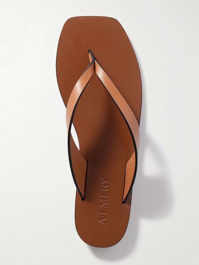 A Emery - Kinto Leather Flip Flops - Brown - Image 5