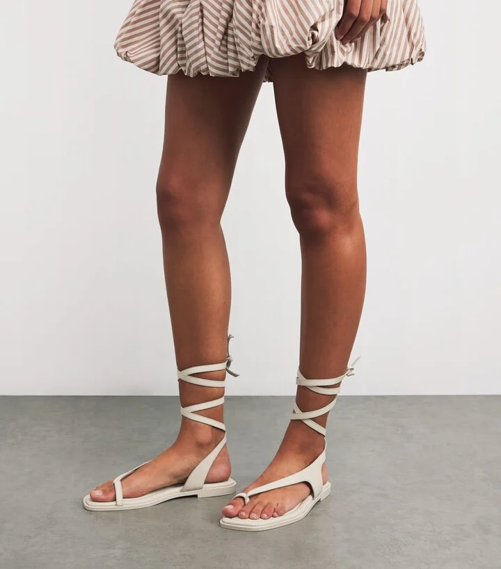A.Emery Leather Ankle-Wrap Heidi Sandals - Image 2