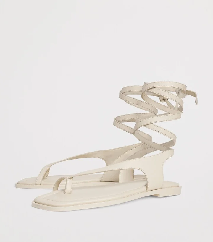 A.Emery Leather Ankle-Wrap Heidi Sandals - Image 3