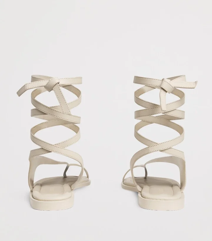 A.Emery Leather Ankle-Wrap Heidi Sandals - Image 4