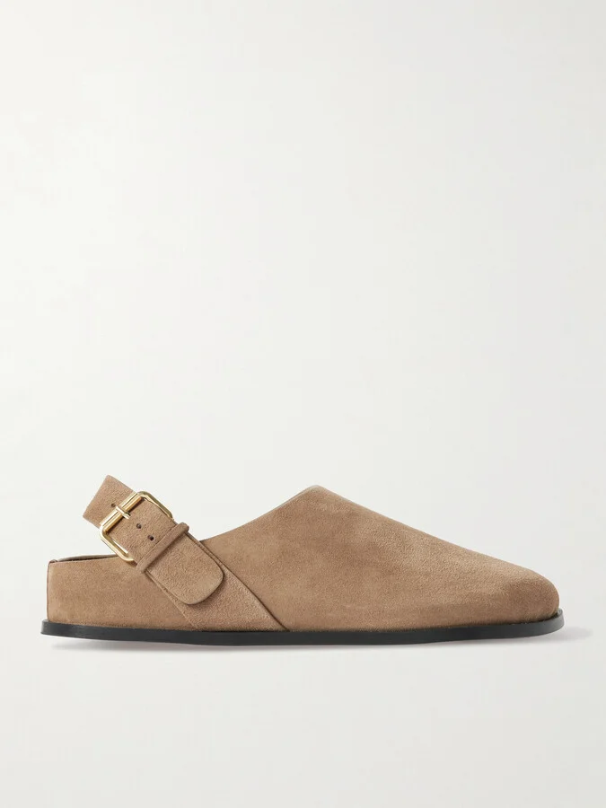 A Emery - Louis Suede Slingback Clogs - Brown