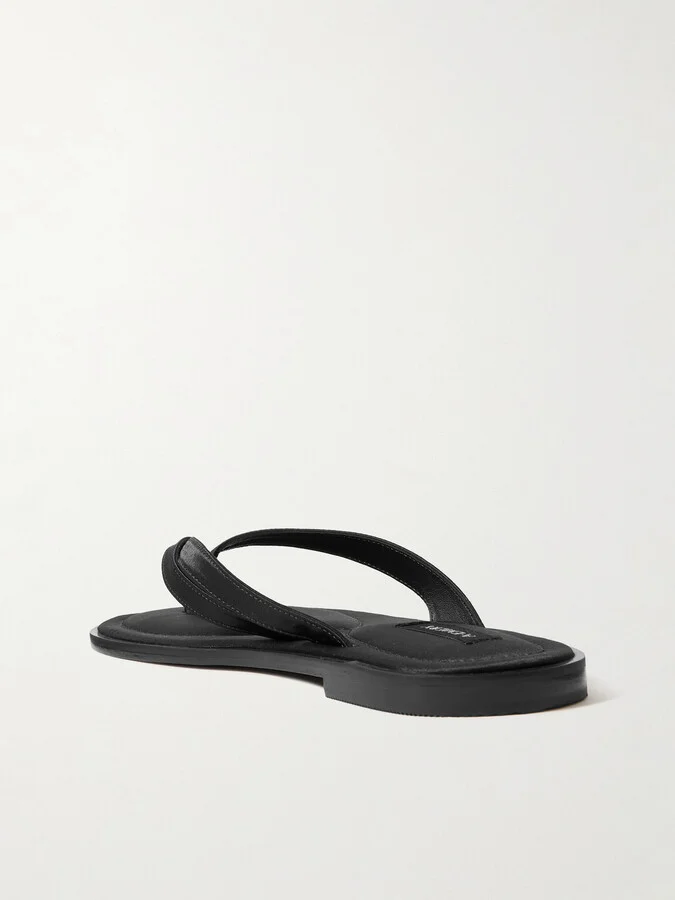 A Emery - Morgan Satin Flip Flops - Black - Image 3