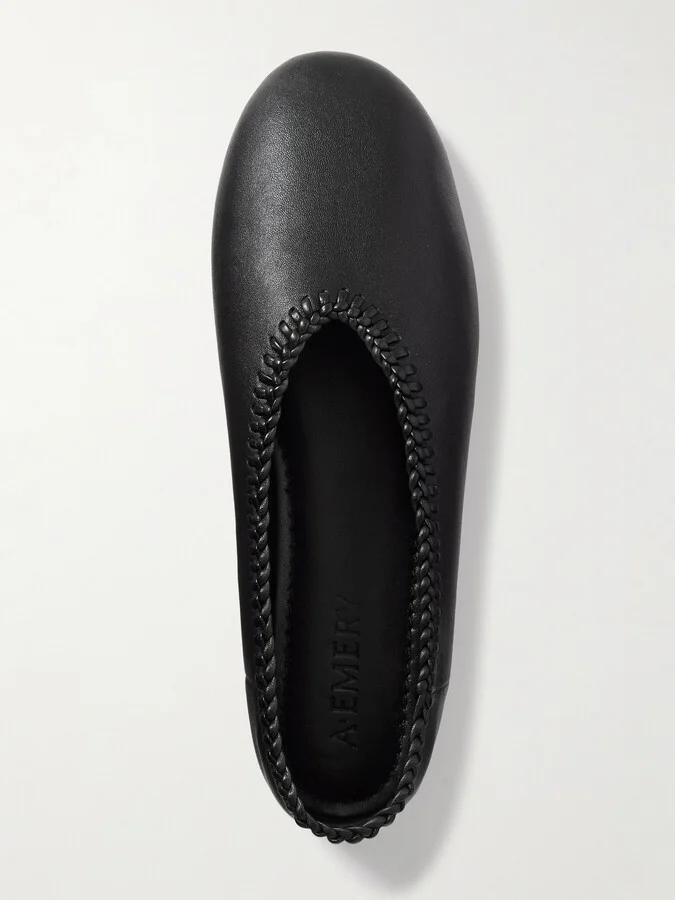 A Emery - Park Braided Leather Ballet Flats - Black - Image 5