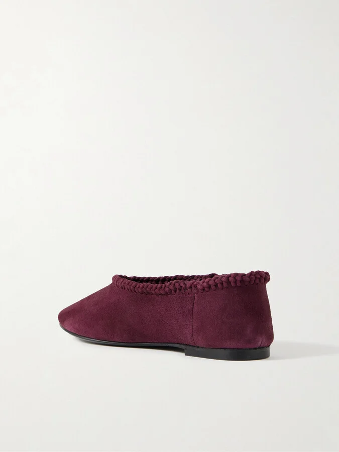 A Emery - Park Braided Suede Ballet Flats - Burgundy - Image 3