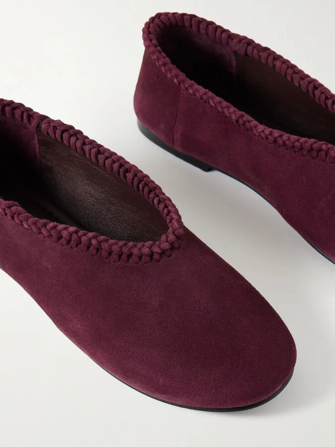 A Emery - Park Braided Suede Ballet Flats - Burgundy - Image 4