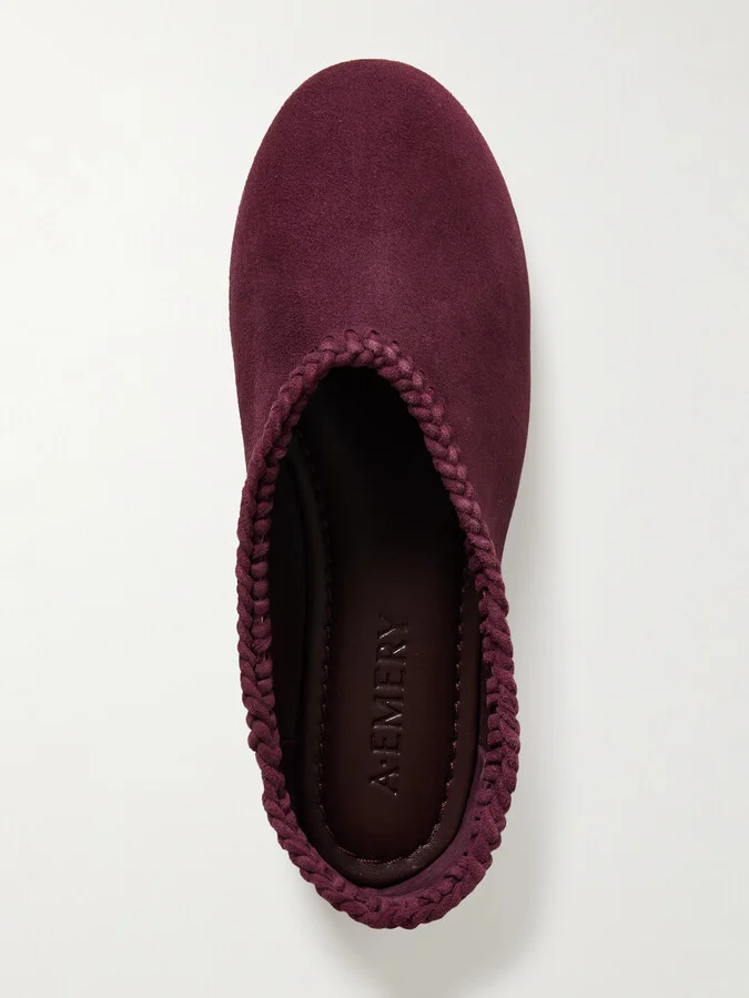 A Emery - Park Braided Suede Ballet Flats - Burgundy - Image 5