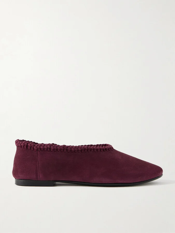 A Emery - Park Braided Suede Ballet Flats - Burgundy