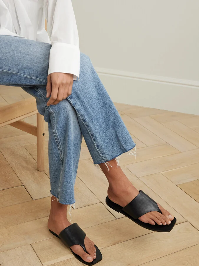 A Emery - Paton Leather Sandals - Black - Image 2