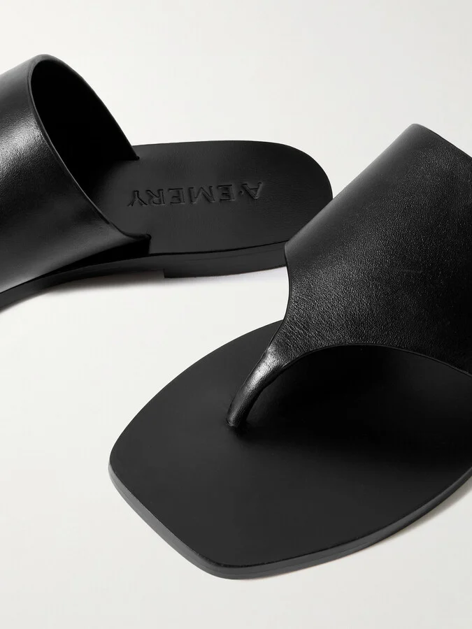 A Emery - Paton Leather Sandals - Black - Image 4