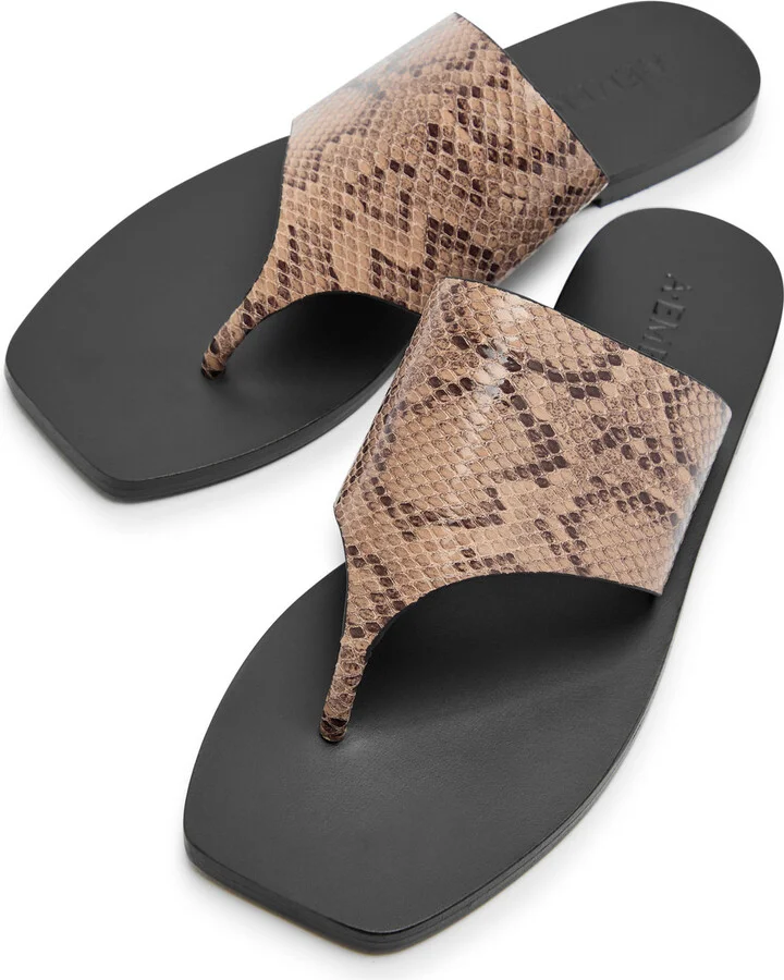 A.emery Paton Snake-effect Leather Flip Flops - Image 3