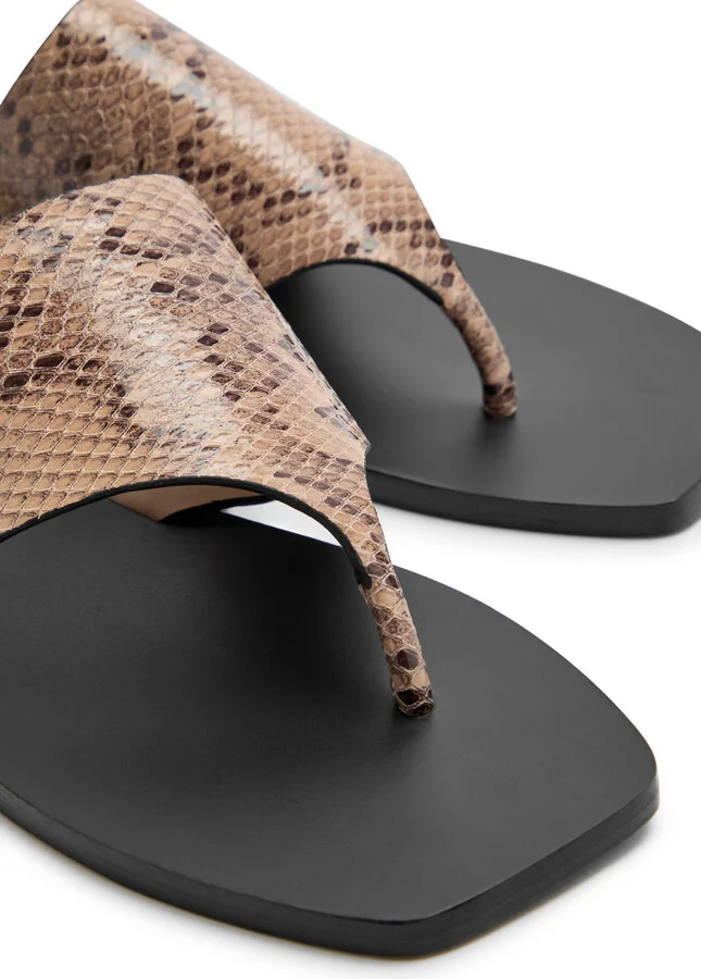 A.emery Paton Snake-effect Leather Flip Flops - Image 4