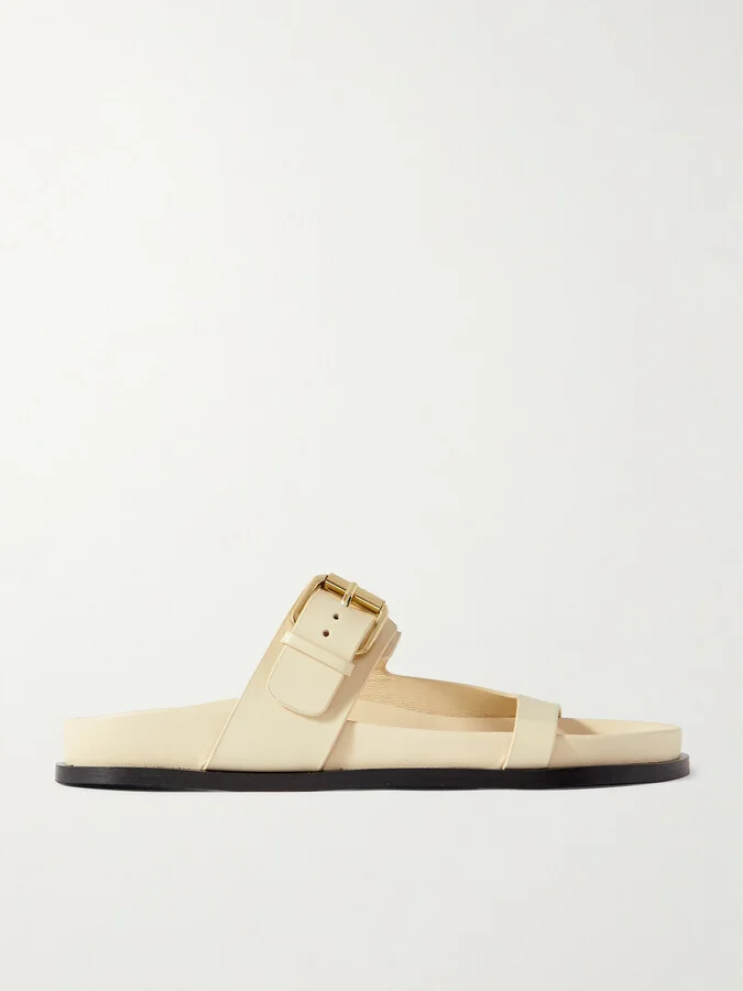 A Emery - Prince Buckled Leather Sandals - White