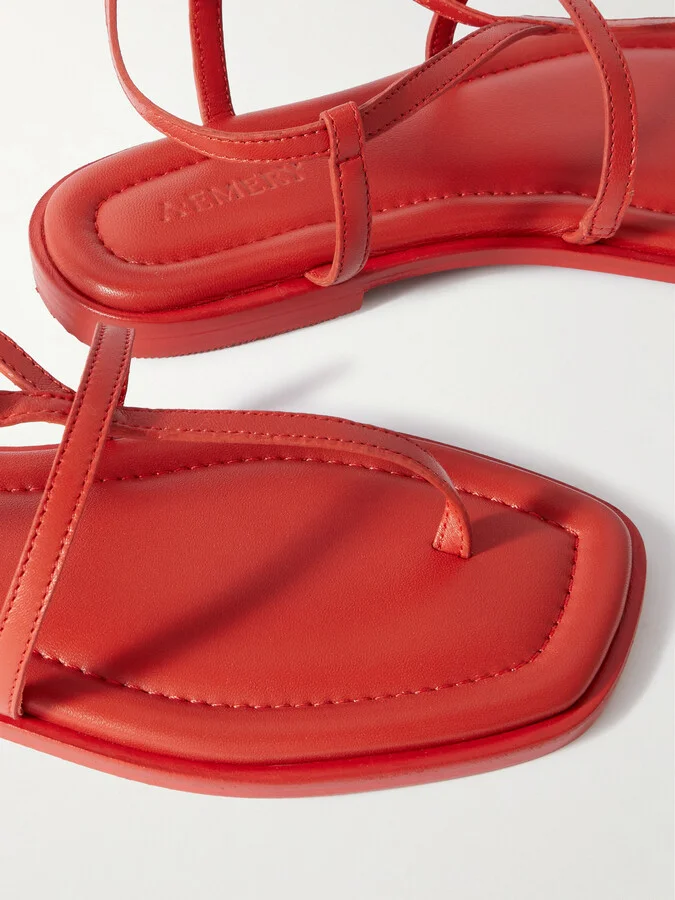 A Emery - Remly Leather Sandals - Red - Image 4