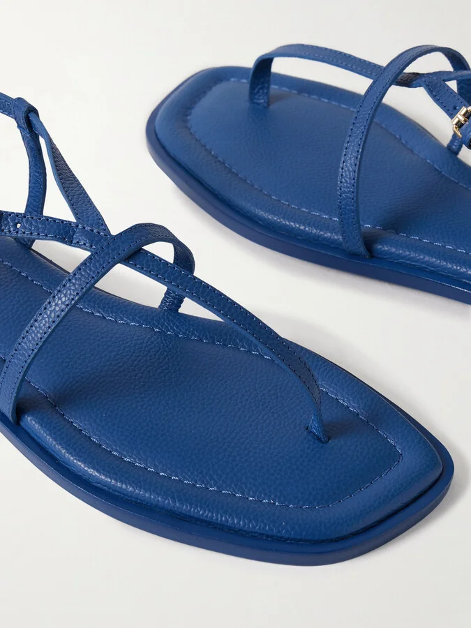 A Emery - Remly Textured-leather Sandals - Blue - Image 4