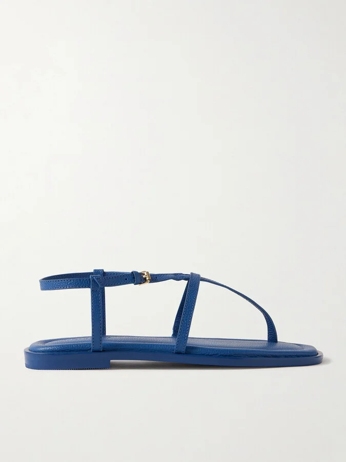 A Emery - Remly Textured-leather Sandals - Blue