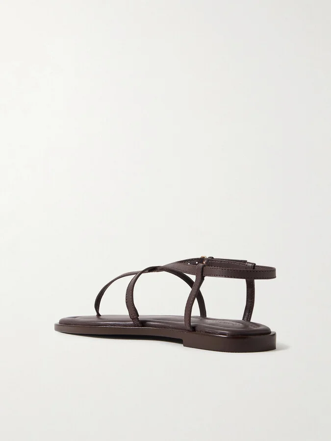 A Emery - Remly Textured-leather Sandals - Brown - Image 3