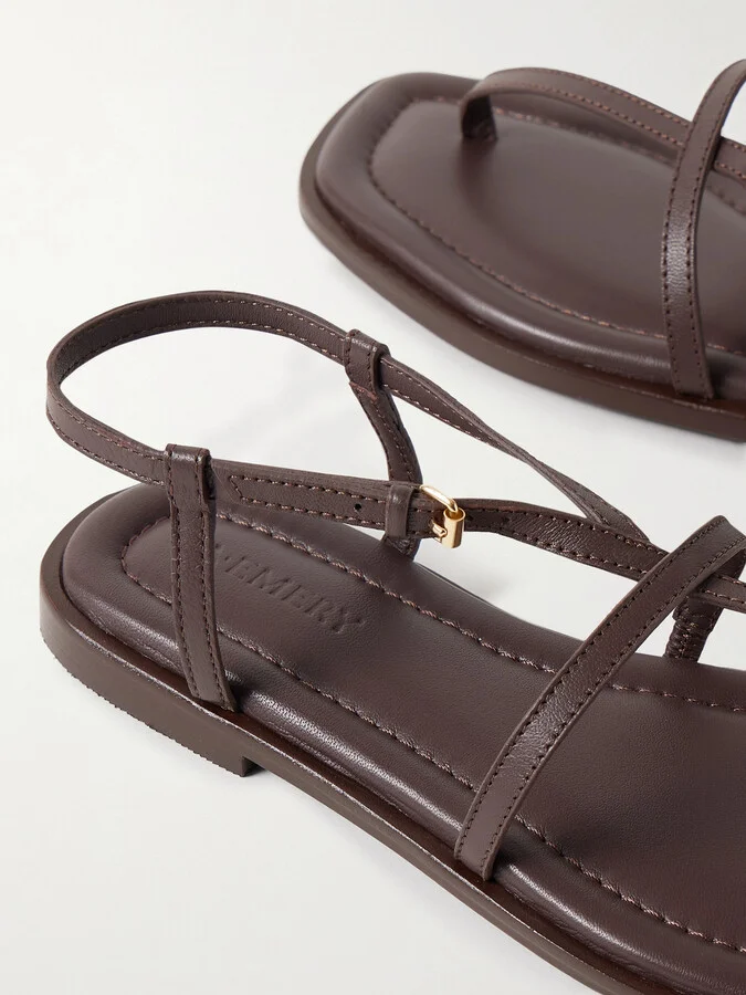 A Emery - Remly Textured-leather Sandals - Brown - Image 4