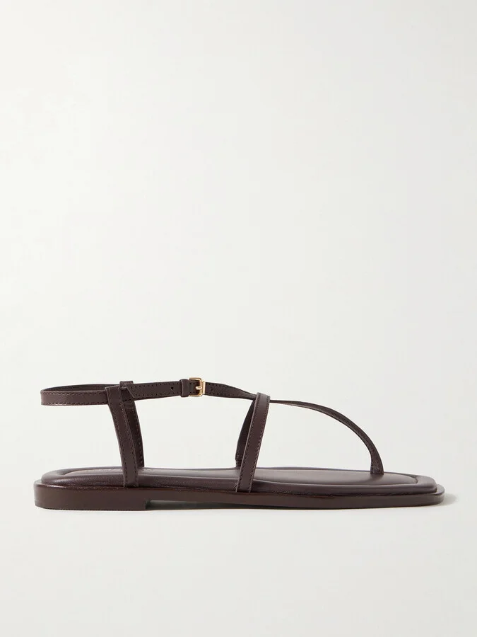 A Emery - Remly Textured-leather Sandals - Brown