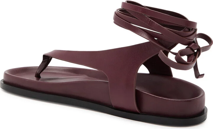 A.emery Shel Lace-up Leather Thong Sandals - Image 2