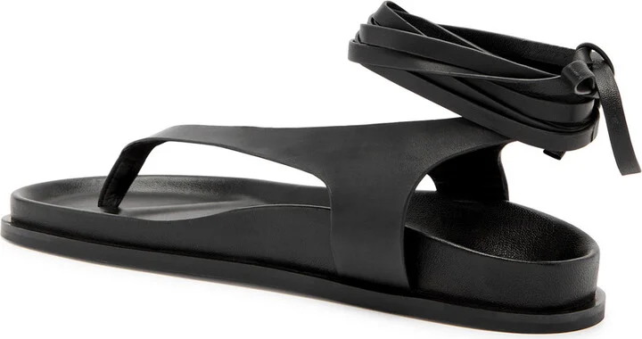A.emery Shel Lace-up Leather Thong Sandals - Image 6