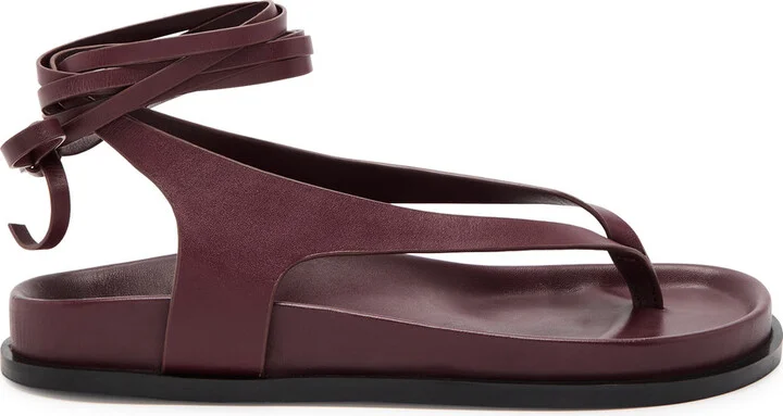 A.emery Shel Lace-up Leather Thong Sandals