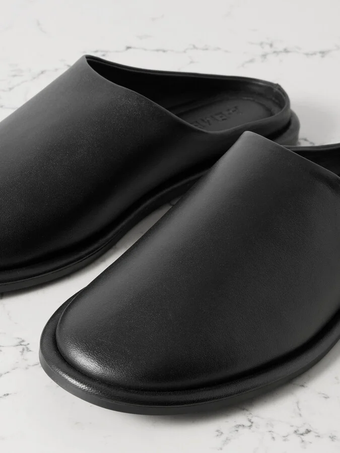 A Emery - Spencer Leather Slippers - Black - Image 4
