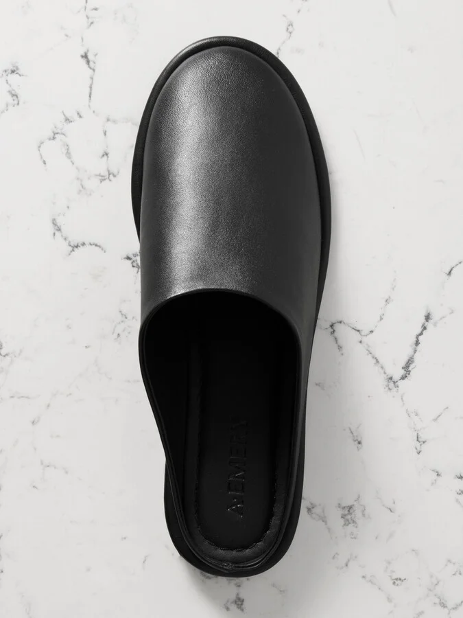 A Emery - Spencer Leather Slippers - Black - Image 5