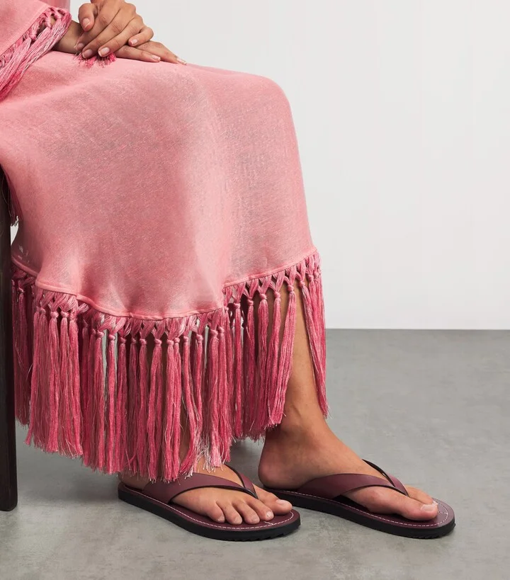 A.Emery Suede Flora Flip Flops - Image 2