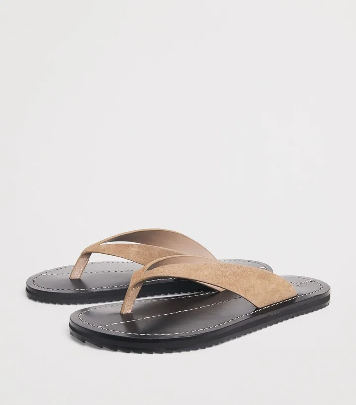 A.Emery Suede Flora Flip Flops - Image 3