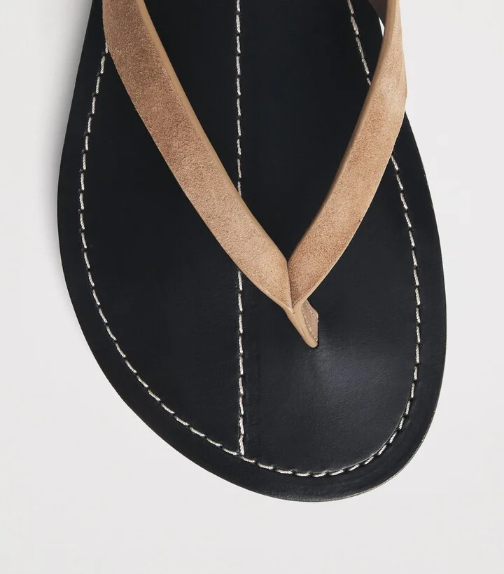 A.Emery Suede Flora Flip Flops - Image 5