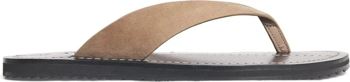 A.Emery Suede Flora Flip Flops