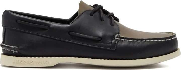 A/O 3 Eye "Black/White" boat shoes