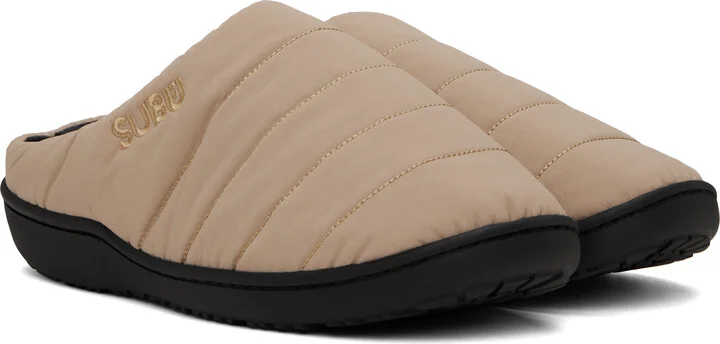 A.P.C. Beige SUBU Edition F-Line Slippers - Image 4