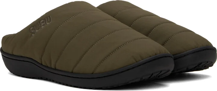 A.P.C. Khaki SUBU Edition F-Line Slippers - Image 4
