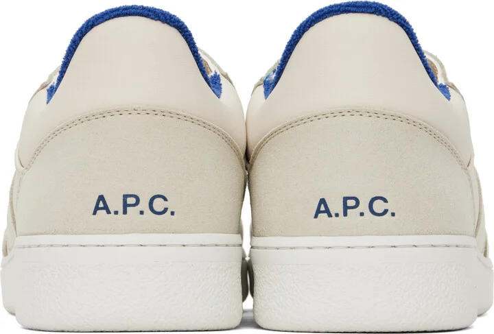 A.P.C. Off-White & Blue Plain Sneakers - Image 2