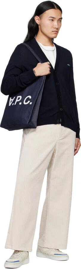 A.P.C. Off-White & Blue Plain Sneakers - Image 5