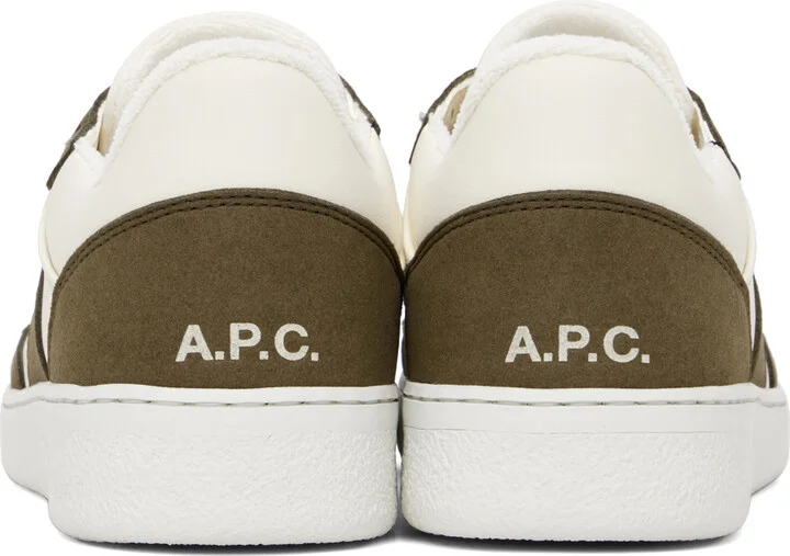 A.P.C. Off-White & Khaki Plain Sneakers - Image 2
