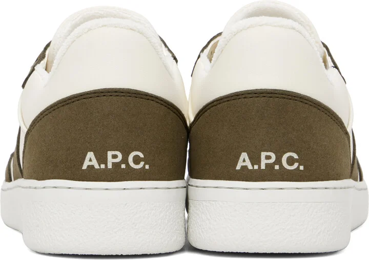 A.P.C. Off-White & Khaki Plain Sneakers - Image 2