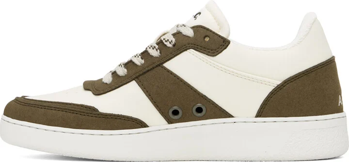 A.P.C. Off-White & Khaki Plain Sneakers - Image 3