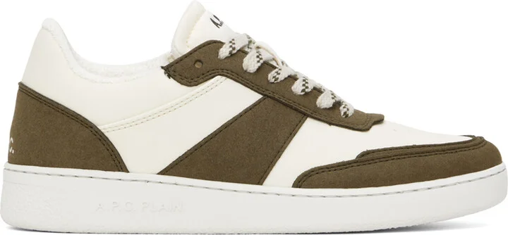 A.P.C. Off-White & Khaki Plain Sneakers