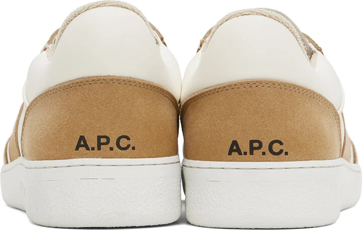 A.P.C. White & Beige Plain Sneakers - Image 2