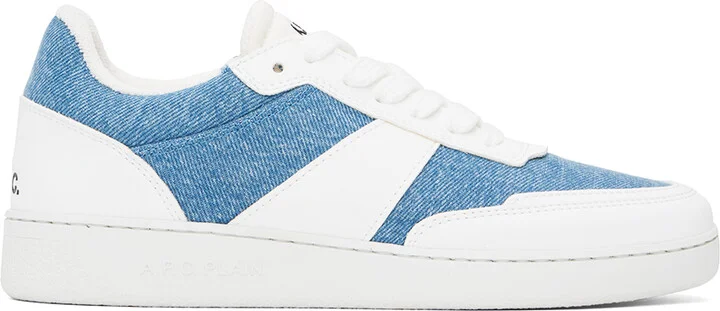 A.P.C. White & Blue Plain Sneakers